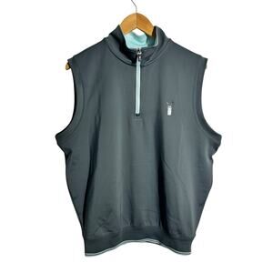 Fairway & Greene Quarter Zip Vest Mens M Gray Pullover Golf Embroidery Activewea